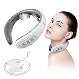 Nackenmassagegerät gegen Nackenschmerzen, intelligentes tragbares Nackenmassagegerät mit Wärmefunktion, USB-Aufladung, Nackenentspannungs-Massagegerät, Massage zu Hause, Outdoor, für Damen und H