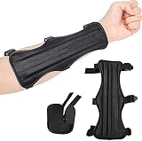 Armschutz Bogenschießen Set für Kinder Erwachsene, Unterarmschutz Leder Archery Arm Guard, Schießhandschuhe Fingerschutz Bogensport Zubehör, Handschutz fuer Bogenschiessen Recurvebogen Compoundbog