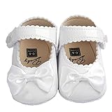 VESNIBA Baby Mädchen Bogenknoten Taufschuhe Mokassins Turnschuhe kriechen Fußbett S