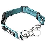 PETTOM Hundehalsband, Zugstopp Halsband Hunde mit Sicherheitsschloss, Halsband Breit Verstellbare und Reflektierend für Große Mittlere und Kleine H