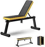 WBZ ZJX Hantelbänke, Haushalts Faltbar Hantel Stuhl, Sit-up Fitness Stuhl, Multifunktions Fitness Stuhl, Hantel Rudern (Color : Yellow)