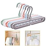 Acslam 6 Stück Kleiderbügel Platzsparende, Multi Kleiderbügel Organizer Stabil Kleiderschrank Platzsparend Schrank Bügel Raumsparbügel Clothes Hanger mit 9 Löchern (6 Stück-5 Farben)