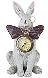 Kaminuhr weißes Kaninchen Alice im Wunderland Tischuhr Shabby chic Uhr deko neu TVC028 Palazzo Exk