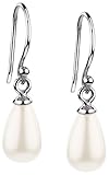 Nenalina Silber Damen-Ohrringe Ohrstecker Ohrhänger mit Muschel Perlen Tropfen, 925 Sterling Silber, Perlohrringe für Frauen, Hochzeit Ohrringe, 722174-046