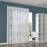 A-TEXTILE-24 Gardinen nach Maß Lagos Maßanfertigung, Vorhang nach Maß, Vorhänge nach Maß, Fenster, Kräuselband, Universalband, Faltenband (Blau, 255cm Höhe x 350cm Breite)