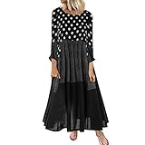 Damen Kleider Herbst Winter Langarm Beiläufige Lose Kleid Punkt drucken Baumwolle und Leinen Kleid Lässige Kleidung Abendkleid Partykleid Frauenkleid Kleid für Frauen Boho Kleid Lang Große Größ