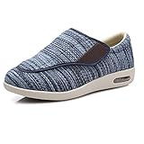 WCXTY Diabetiker Hausschuhe Diabetiker Pantoffel Ödem Hausschuhe Gesundheits-Schuh Verbandsschuhe Therapieschuhe Geschlossene Hausschuhe (Color : Blue, Size : 47 EU)