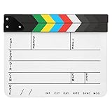 Oumij1 Clapperboard Fotografie-Tool, 30x25CM Acrylfilm Clapperboard Professional Director Action Clap Film Fotografie-Tool(Farbe PAV1CWE4)