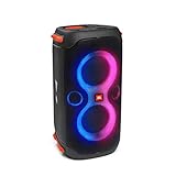 JBL PartyBox 110 in Schwarz – Trag- und rollbarer Bluetooth Party-Lautsprecher mit Lichteffekten – Spritzwassergeschützte, mobile Musikbox mit Akk