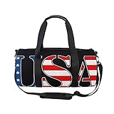 Gym Duffle Bag USA Amerikanische Flagge Schwimmen Sport Reise Gym Tasche mit Schuhfach & Nassfach für Damen oder H