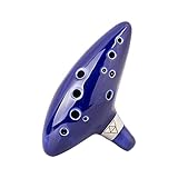 Sucastle Blau 12 Löcher Ocarina of Time Ceramic Alto C Legend of Zelda Mediant Tone Zelda Ocarina Flöte leicht zu Spielen perfekt for First T