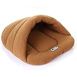 Tuzi Qiuge Haustierbett Tragbare Hund & Katze Schlafende Plüsch Warme Weiche rutschfeste Untere Kennel Weiche Hund Sofa Katze Kissenbett, Größe: 48 * 58 cm (3-6kg) (Color : Coffee)