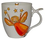 Cha Cult Porzellan Teetasse mit Schutzengel Motiv (mit Stern, Gelb)