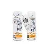 UniQum Autolack + Klarlack 2K Spraydose FIAT GRIGIO MERCURE 611/A Autolack Reparatur 2 x 400
