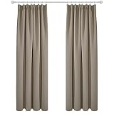 Deconovo Thermovorhänge Gardinen Verdunkelungsvorhänge mit Kräuselband, 200x140cm(HöhexBreite), Taupe, 2er S