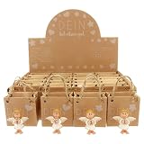 24 Stück Set Schutzengel in Tüte 2-Fach Sortiert, im 24er Display, Gastgeschenk Glücksbringer zu Hochzeit Taufe Geburt Weihnachten (Champagner/weiß)