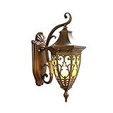 OYGBHGT Amerikanischer Stil Metall Kronleuchter Kreative Design Outdoor wasserdichte Pendelleuchte Hohescheinende Glas Hängen Lampe E27 Beleuchtung Garten Hof Villa Hänge Licht Außenw