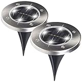 Lunartec 2er-Set Solar-Gartenstrahler mit Erdspieß, 200 lm, IP44