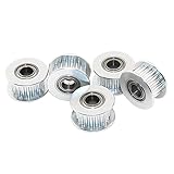 Redrex 5Pcs 20 Zähne 5mm Bohrung GT2 Timing-Idler Pulley für 3D-Drucker 6 mm Breite Z