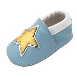 LPATTERN, Baby Jungen Lauflernschuhe Goldstern in hellblau 0-6 M