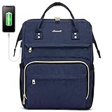 LOVEVOOK Laptoprucksack Damen 17 Zoll, wasserdichte Business Rucksäcke Laptop Backpack, Schulrucksack mit USB Ladeanschluss für Schule Uni Reise, B