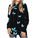 tohole Damen Drucken Lässiges Bedruckt Langarm Kordelzug Kapuzenoberteile Blusen Lange Ärmel Hoodies Sweatshirts Kleid Langarm Sweatshirts Kapuzenp