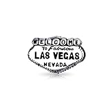 Tourismus Wahrzeichen Zeichen Nevada Urlaubsreise Willkommen in Las Vegas Charme Perle für Frauen Oxidiert .925 Sterling Silber passt europäisches Armb