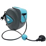 VA-Cerulean 20m Automatik Kabeltrommel,180° Drehbar Wandmontage Kabelaufroller,Kabelaufrolle mit Wandhalterung,Elektrokabel mit Überlastschutz,Automatische Verlängerungskab