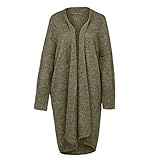 ZWQJYH Damen Lang Strickjacke Oversize Langarm Sweater Cardigan Casual Strickmantel Herbst Outerwear mit Tasche Reine Farbe Lose Lange Pullover Oberbekleidung