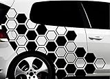 HR-WERBEDESIGN Hexagon Pixel Cyber Camouflage XXL Set Auto Aufkleber Sticker Tuning Wandtattoox