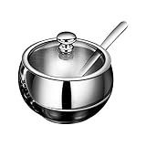 Zuckerdose,Zuckerbehälter Schalen,Edelstahl-Zuckerdose,Salz- und Pfefferspender aus Edelstahl, Enthält Zuckerglas, Glasdeckel und Löffel für Flaschen- und Aufbewahrungsorganisatoren für H