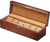 6-Slot Case Display Aufbewahrungsbox Herren S Valet Tray Uhr Abschließbarer Schrank Hochglanz Holz Organizer Herren Schmuck Aufbewahrungsbox