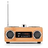 Fairshopping Radio Holz Bambus Lautsprecher • UKW-Radiotuner • Echtholz-Gehäuse • USB-Port • SD-Slot • 30 Senderspeicherplätze • LED-Display • Breitband-Lautsp