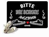 Verlag HE Fußmatte Bitte die Schuhe ausziehen Schmutzmatte Fußabstreifer Sprüche Idee lustig Geschenk Wunsch Ostern Weihnachten aussen innen waschb