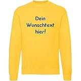 Shirt-Panda Herren Sweatshirt mit Wunschname Wunschdruck · Brust und oder Rücken Druck Men Personalisiert Personalisierbar Sprüche Damen Unisex Anpassen Gelb L