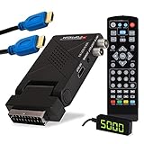 RED OPTICUM AX Lion 5 AIR DVB-T2 Receiver PVR inkl. HDMI-Kabel I DVB-T2 HD-Receiver mit Aufnahmefunktion - externer IR Sensor mit LED Display - SCART/HDMI - USB 2.0 I 12V Netzteil ideal für Camping