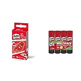 Pritt Kleberoller Refillkassette, permanent, Bandlänge: 16 m, Bandbreite 8.4 mm, 10 Stück & Klebestift, starker Klebstoff für Schule & Bürobedarf, 4x22g Pritt S