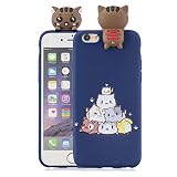 Yobby Hülle für iPhone 6,iPhone 6S Handyhülle,3D Cartoon Süß Tiere Slim Weich Silikon Gummi Gel Schutzhülle,Kinder Mädchen Teen Jungs Cool Schön Kawaii Rückseite-Dunkelb
