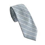 THOM Krawatten für Herren – Herren-Krawatte in einfarbigen Farben – Skinny Krawatte, blau gestreift, Einheitsgröß