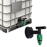 Auslaufhahn IBC Auslaufhahn für Regentonne, Wasserhahn Regentonne 3/4 Zoll, Schlauchanschluss Adapter Wassertank Zubehör für Regenwassertonne Regenfass Wassertonnen, Wasserhahn Ibc 1000l (3/4' B)
