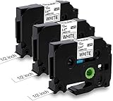 MarkField Kompatible Schriftband Ersatz für Brother P-touch TZe-231 TZ 12mm Etikettenband für PT-900 PT-1000 PT-1005 PT-1010 PT-1080 PT-h75 PT-h101c PT-h105 PT-100lb, Schwarz auf Weiß