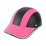 Abaodam 1 Pc Fashion Unisex Reithelm Schutzhülle Kopfschutz Baseball Cap für Outdoor- Motorradfahren (Schwarz Pink, Free Size)