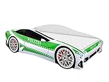 ACMA Kinderbett Auto-Bett Polizei mit Rausfallschutz, Lattenrost und Matratze (Polizei 2, 160x80 cm)