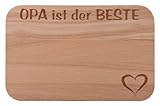 FABRIKSTORES Frühstücksbrettchen/Frühstücksbrett mit Gravur Opa ist der Beste als Geschenk - Buchenholz - Abgerundete Ecken - Geschenkidee ideal für Vatertag oder andere Anlässe - Gute Q