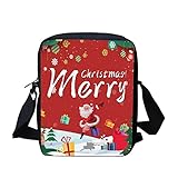 Bigcardesigns Handtasche für Damen, Mädchen, Jungen, lässige Schultertasche, kleine Schultertasche, personalisierbar, Rot (Weihnachten 8), 23 * 17 * 6