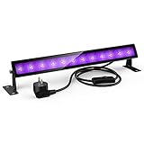 Onforu 24W LED Schwarzlicht, UV Bar Schwarzlichtlampe mit Stecker, IP66 Wasserdicht UV Strahler Außen, Fluoreszenz Schwarzlicht Strahler mit 36 LEDs, UV Licht Röhre mit Schalter für Party, Deko, D