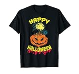 Halloween grinsender Kürbis Horror lustiges Spaß Shirt T-S