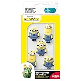 dekora Minions Cupcake und Tortendeko Essbar | 5 Mini Icing Zuckerfiguren, Mehrfarbig,