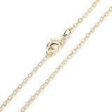 SPUNKYCHARMS Großhandel 12 PCS Flache Kabelkette vergoldete Messing fertige Halskette Ketten Bulk für die Herstellung von Halsketten（18inch（1.5MM））