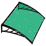 YERT Fenstermarkise Outdoor Polycarbonat Hohlblatt Markise Türüberdachung UV-Regen-Schnee-Sonnenlichtschutz Haustürüberdachung,(Weiß, Blau, Grün, Braun)